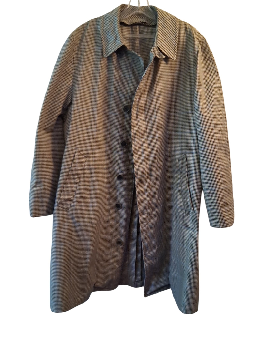 Men's Vintage Houndstooth London Fog Overcoat Size 40 Reg Ivy Academia Preppy - Picture 3 of 8